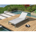 Outdoor Garden Sunbed with Tent PE Rattan Sunbed